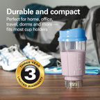 Hamilton Beach Portable Blender for Shakes and Smoothies, 14 Oz BPA Free Travel Cup & Lid, Durable Stainless Steel Blades, Personal Smoothie Blender, Tranquil Blue (51172)