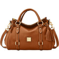 Dooney & Bourke Satchel Bags For Women, Pebble Grain Leather Handbag With Adjustable Shoulder Strap