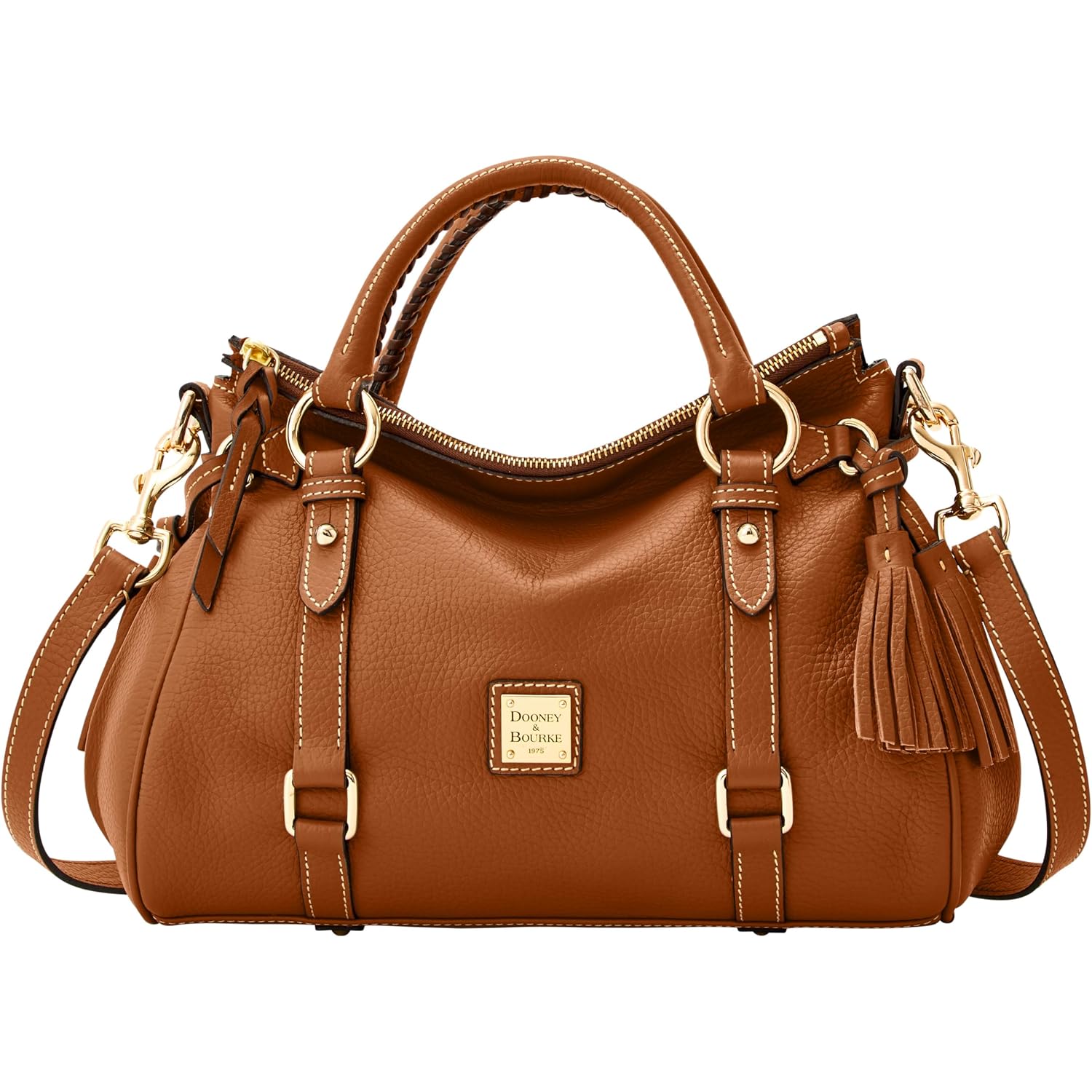 Dooney & Bourke Satchel Bags For Women, Pebble Grain Leather Handbag With Adjustable Shoulder Strap
