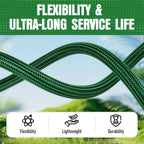 Non-Expandable Garden Hose 25 Ft, Heavy Duty Flexible Water Hose, Kink Resistant Lightweight Hybrid Hose With Durable Fabric Skin, Leakproof Hose Male To Female Fittings