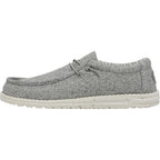 Heydude Men'S Wally Blend Linen Slip On Loafer, Linen Iron Size 10 | Lightweight Casual Shoe With Easy On Elastic Laces