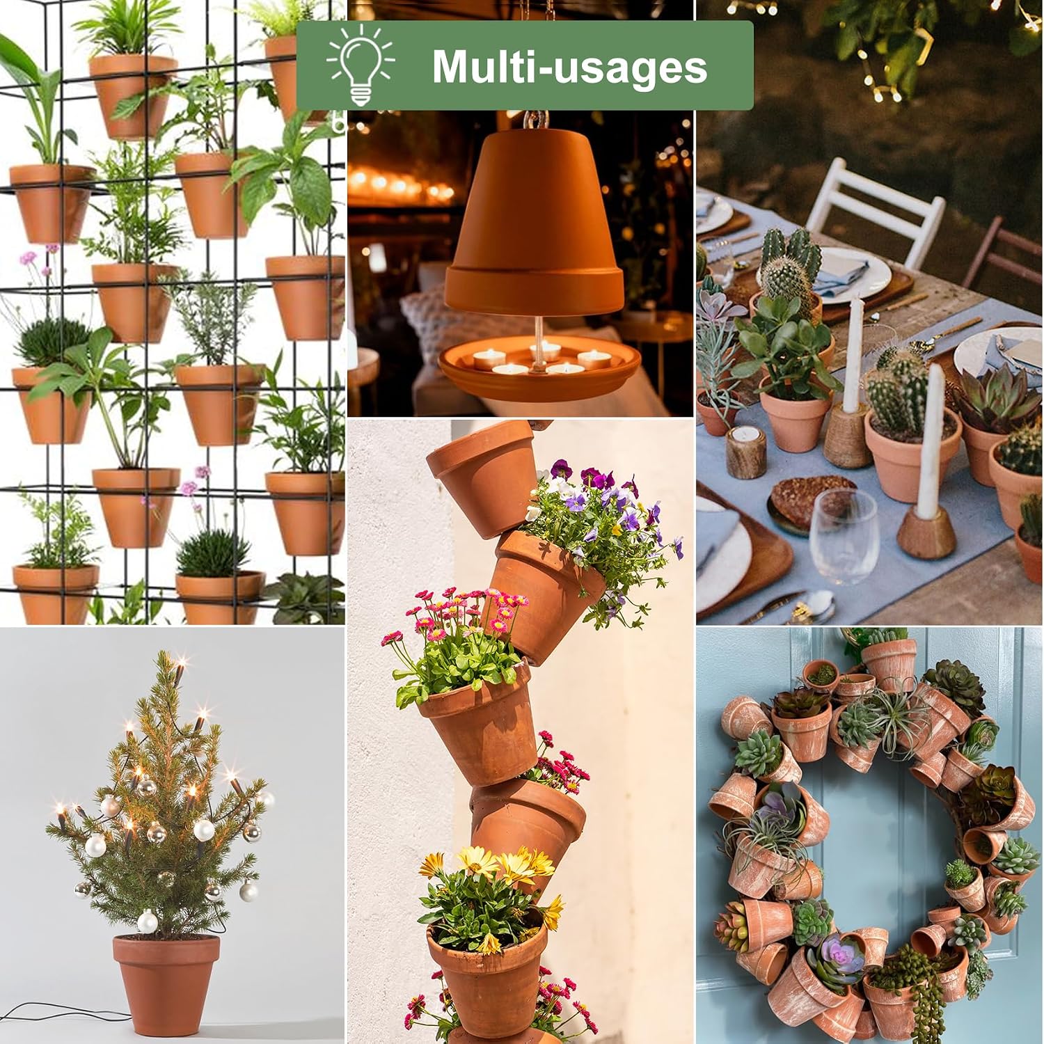 Orceler 6 Inch Terracotta & Clay Pots For Plants With Saucer, Medium Terra Cotta Plant Pots With Drainage Hole, Flowerpot With Tray, Terracotta Pot For Indoor Outdoor Plant - Pack Of 4 Planters