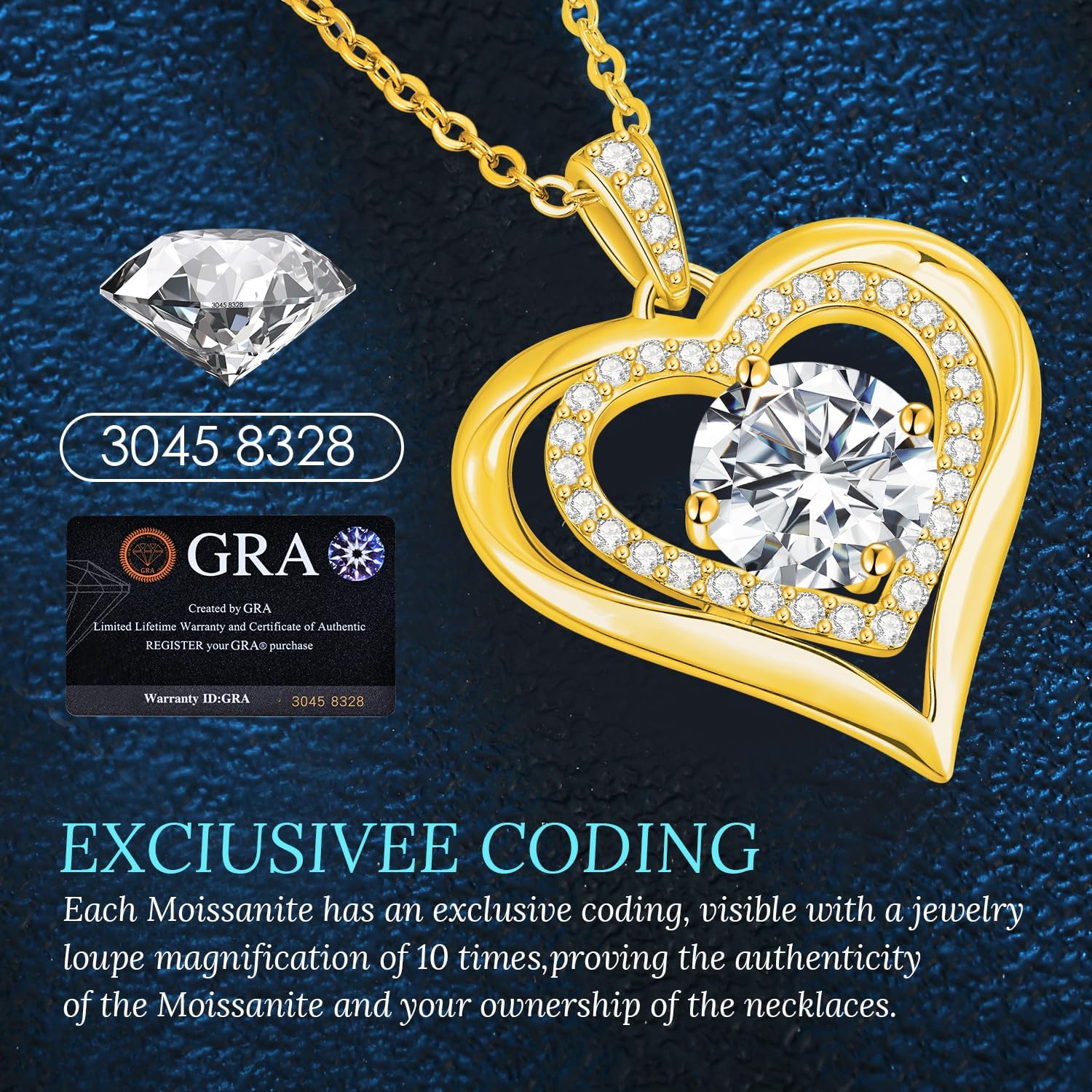 Mothers Day Gifts for Mom, Moissanite Heart Pendant Necklaces for Women, 925 Sterling Silver Necklace Engraved with 'I LOVE YOU', Ideal Anniversary Birthday Jewelry Gift for Women Wife Girlfriend Her