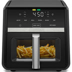 Chefman Air Fryer 9 Qt | TurboFry 7-in-1 High-Powered 450°F Cooking for Crispier and Even Results | XL Basket with Viewing Window | Air Fry, Bake, Broil, Reheat, Dehydrate, Defrost, Keep Warm
