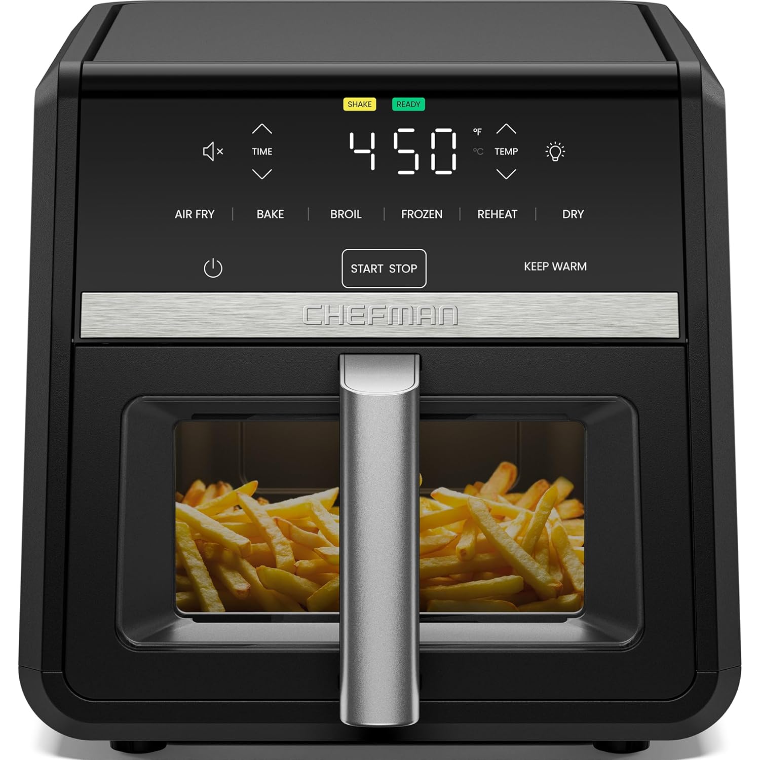 Chefman Air Fryer 9 Qt | TurboFry 7-in-1 High-Powered 450°F Cooking for Crispier and Even Results | XL Basket with Viewing Window | Air Fry, Bake, Broil, Reheat, Dehydrate, Defrost, Keep Warm