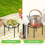 Bussdis Plant Stand 1 Pcs-10.2 In Flower Pot Stand Plant Rack For Indoor And Outdoor Courtyard Gardens Black
