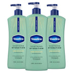 Vaseline Intensive Care Body Lotion for Dry Skin Soothing Hydration Lotion Made with Ultra-Hydrating Lipids + 1% Aloe Vera Extract to Refresh Dehydrated Skin 20.3 oz, Pack of 3 (packaging May Vary)