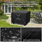 Fire Pit Cover Square Heavy Duty Fabric 100% Waterproof, Fits Outdoor For 29”,30 Inch,31 Inch,32 Inch Fire Pit/Table Cover,Gas Fire Pit Cover (32”L X 32”W X 24”H,Black)