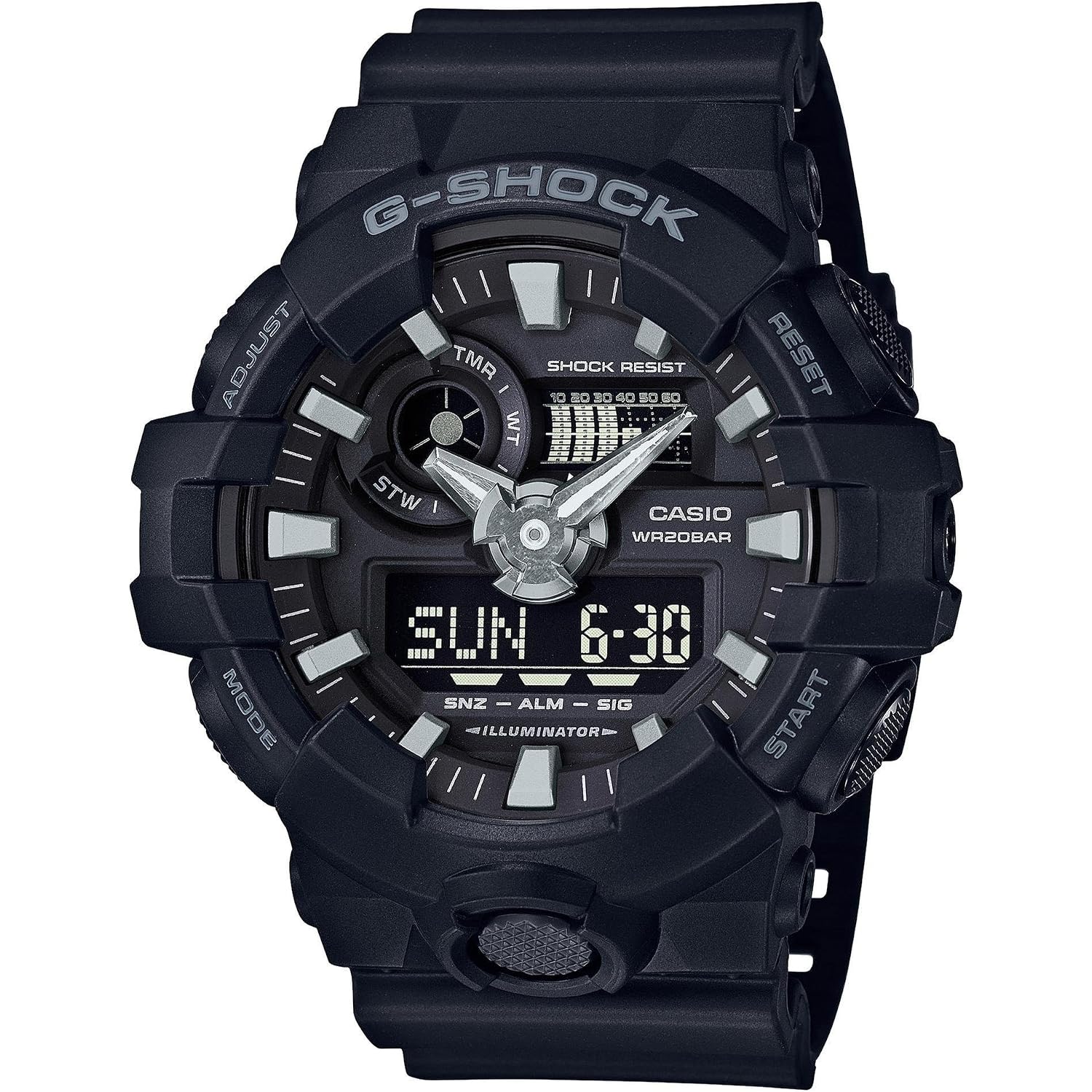 Casio Men'S 'G Shock' Quartz Resin Casual Watch, Color:Black (Model: Ga-700-1Bdr)