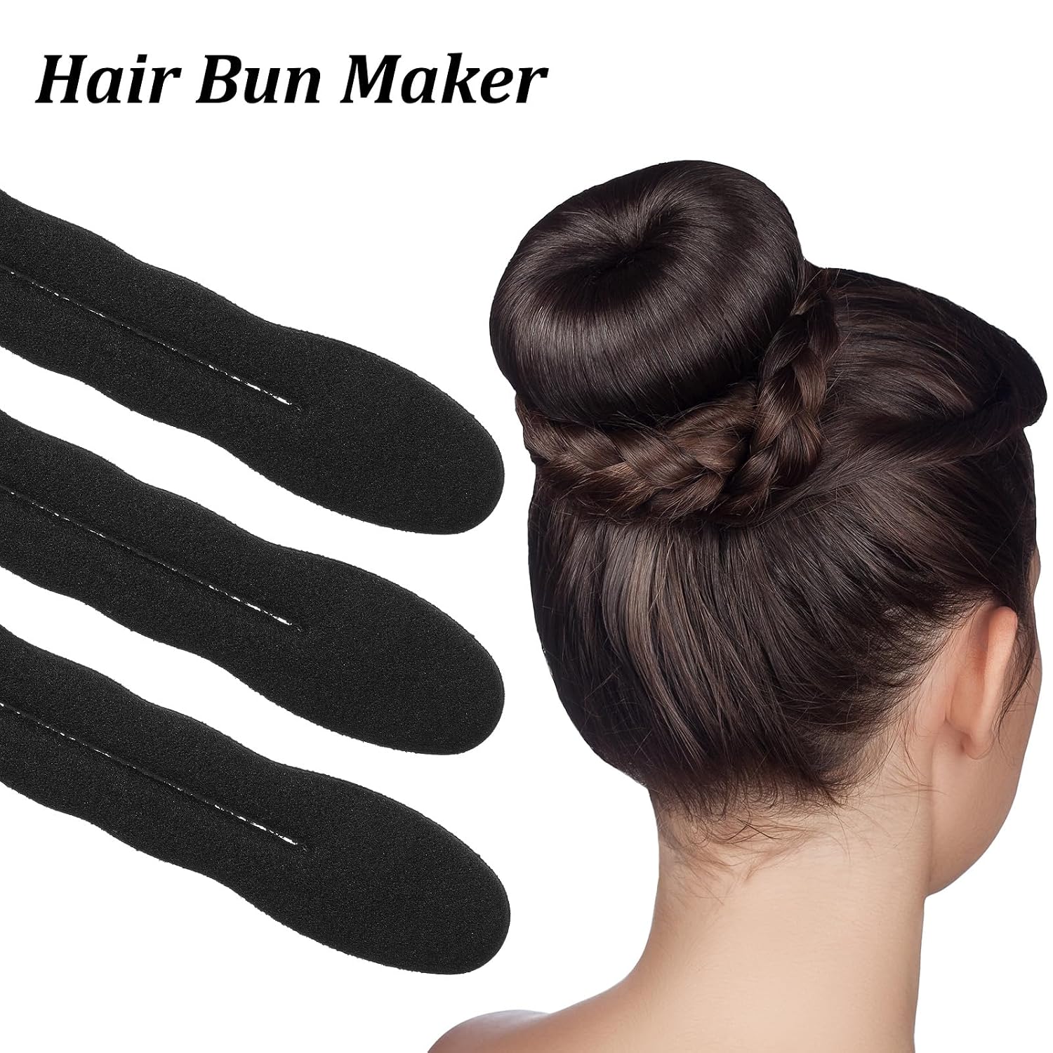 9 Pcs Hair Bun Maker Sponge Hair Buns Shaper Magic Snap Roll Sponge Curler Clips Foam Sponges Buns Hairs Styling Accessories Easy Bun Twister For Ballet French Twist Long Thin Curly Straight Wavy