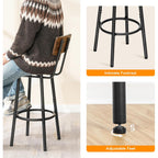 Hoobro 3 Pieces Round Bar Height Table And Chairs Set, Round Dining Table Set, Pub Table And Chairs For Small Space, 2 Tier Kitchen Table And Bar Stools With Back, Rustic Brown Bf35Bt01