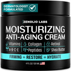 Mens Face Moisturizer Cream - Anti Aging & Wrinkle Face Cream - Mens Facial Moisturizer - Retinol, Collagen, Peptides, Vitamins E & A - Facial Skin Care - After Shave Lotion - Day & Night – 4 Oz