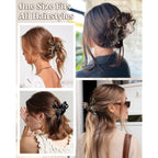 Mesovor 4 Pack Cute Bow Claw Clip For Women, Nonslip Large Matte Strong Hold Bows Hair Clips For Thin And Thick Hair | Chic Hair Styling Accessories (4.1" Black, Leopard)