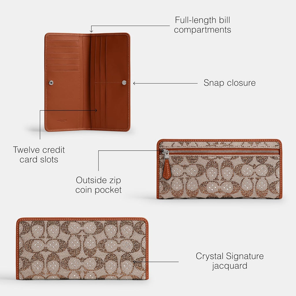 COACH Crystal Signature Jacquard Essential Slim Wallet