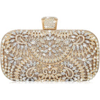 Covelin Women's Rhinestone Decorated Evening Bag, Tote Shoulder Crossbody Handbag with Chain
