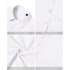 J.Ver Men'S Linen Shirts Casual Button Down Long Sleeve Shirt Solid Spread Collar Summer Beach Shirts With Pocket