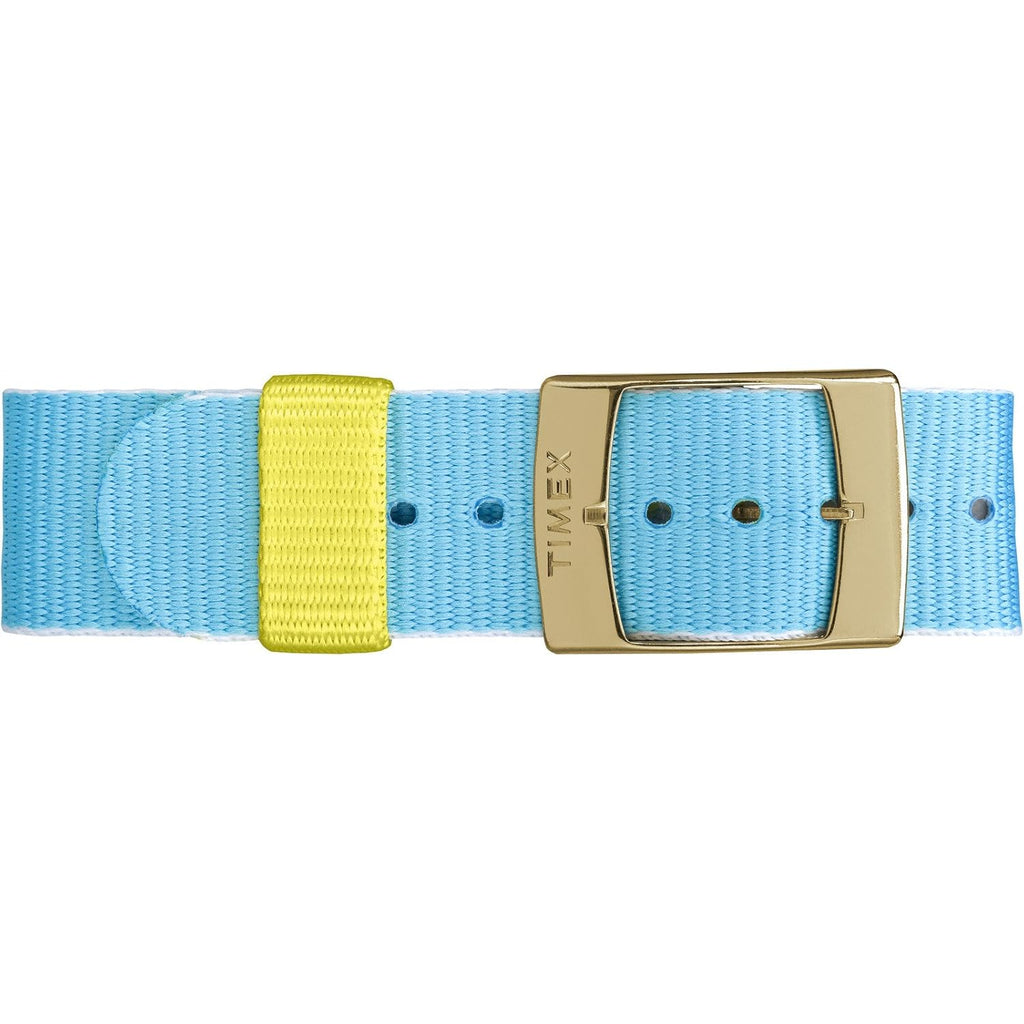 Timex Women's 'Weekender Preppy Floral' Quartz Brass and Nylon Casual Watch, Color:Blue (Model: TW2P901009J)