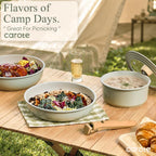 Carote Pots And Pans Set, Nonstick Cookware Set Detachable Handle, 19Pcs Induction Kitchen Cookware Sets Non Stick With Removable Handle, Rv Cookware Set, Oven Safe, Sage Green