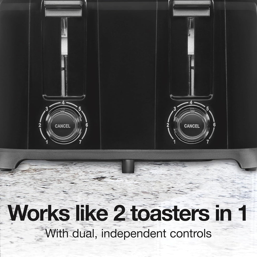 Proctor Silex 4 Slice Toaster With Extra Wide Slots For Bagels | Browning Control With 7 Shades | Auto Shutoff | Toast Boost | Slide-Out Crumb Tray | Cancel Button | White | 24215G