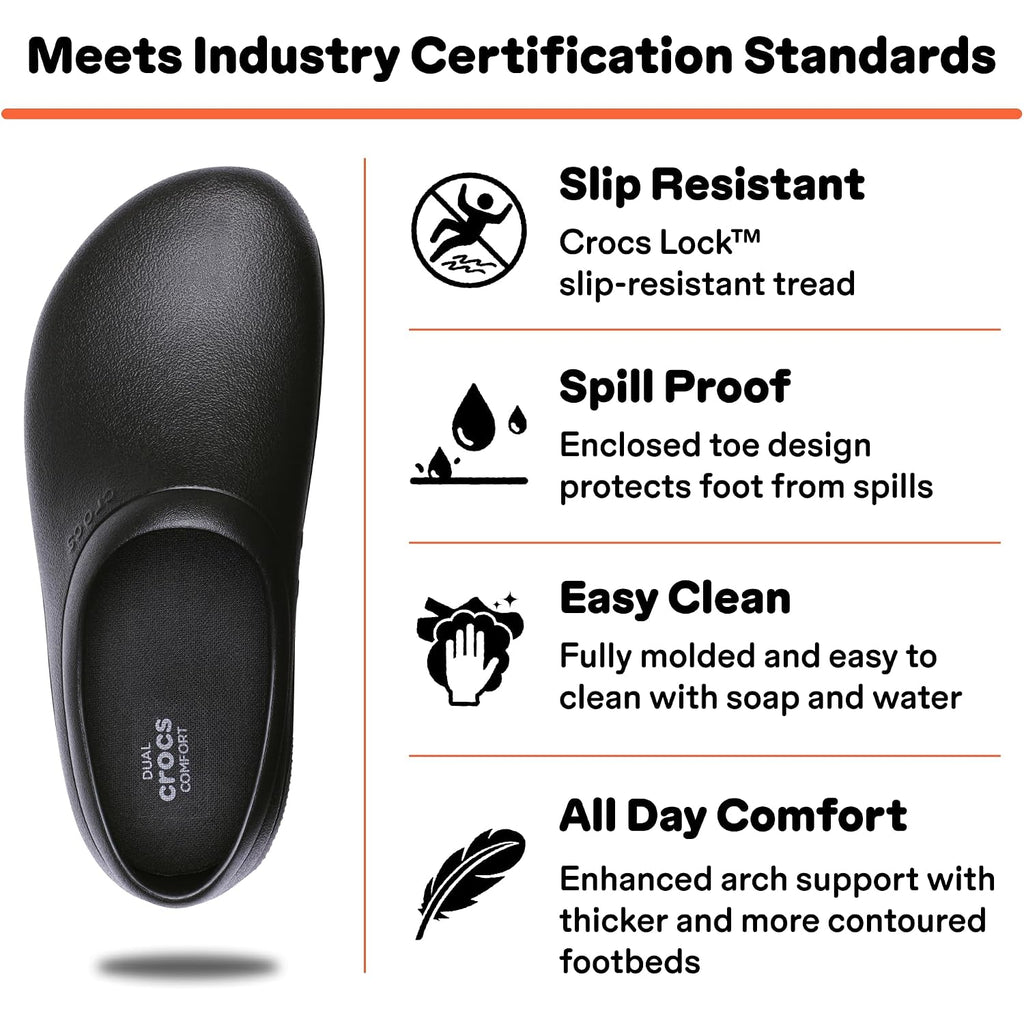 Crocs Adult On The Clock Clogs Slip On Slip Resistant Work Shoes
