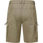 Qpngrp Men'S 9" Inseam Stretch Waist Zipper Cargo Shorts With 6 Pockets