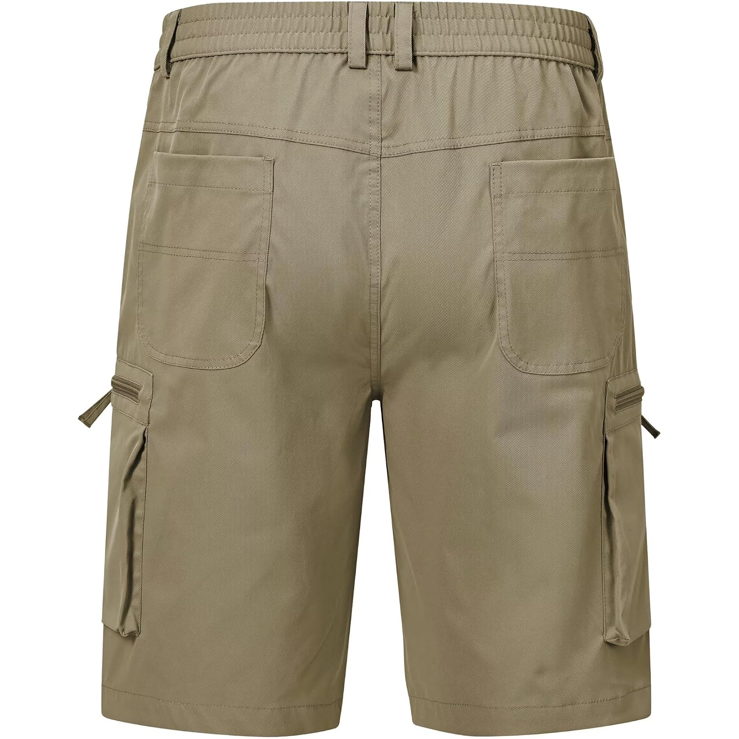 Qpngrp Men'S 9" Inseam Stretch Waist Zipper Cargo Shorts With 6 Pockets