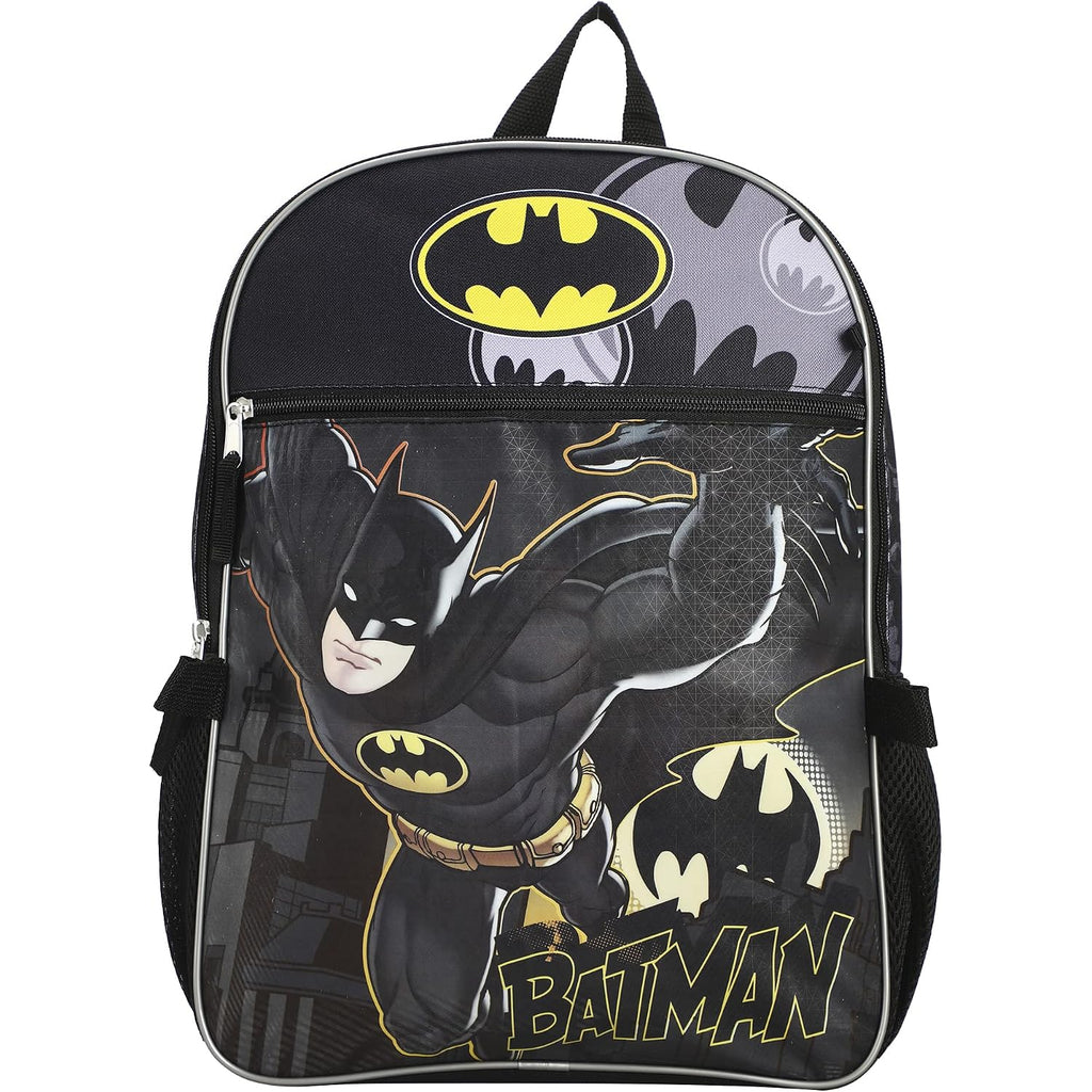 Dc Comic Book Batman Symbol 5-Piece Backpack Accessory Set For Boys