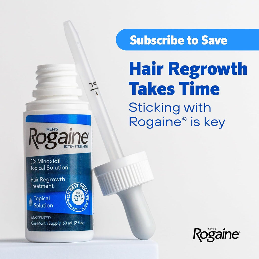 Men'S Rogaine Extra Strength 5% Minoxidil Solution, 3 Mo Supply, 3X 2 Fl Oz