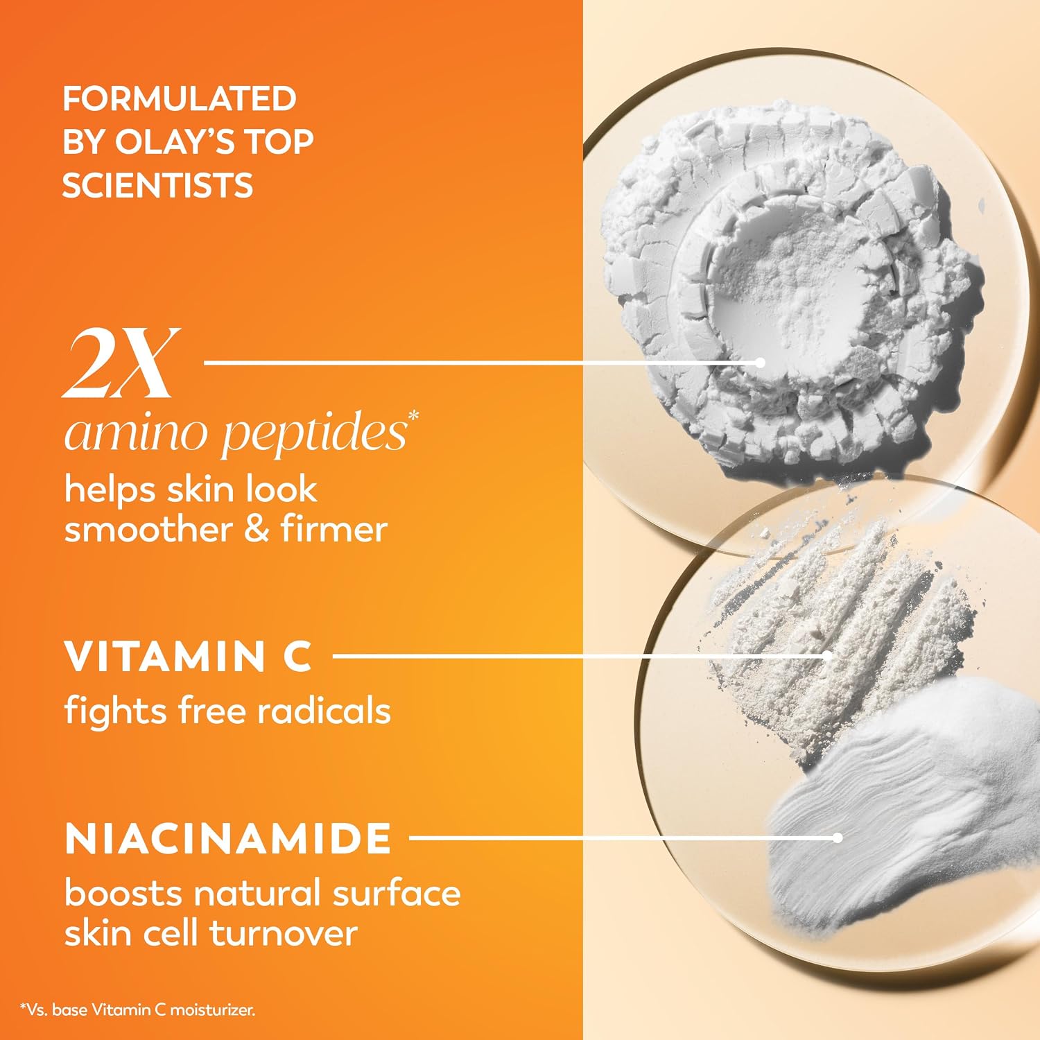 Olay, Vitamin C Max Face Moisturizer, Brightening Cream For Women, Hydrating, Evens Tone, Dark Spot And Hyperpigmentation Reduction, Glowing Skin Care - Niaciniamide, Peptides, 1.7 Ounce