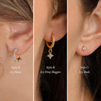 Sterling Silver Post Earrings for Women - Hypoallergenic Cartilage Earrings Dainty 14K Gold Plated Stud Huggie Hoop Earrings Dangle Chain Earrings Gold Plated Jewelry