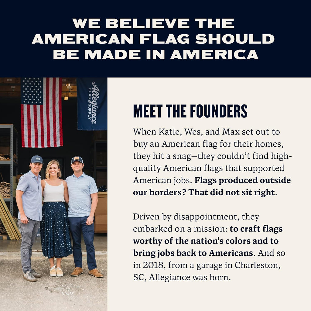 Allegiance Flags Made In Usa American Flags For Outside 3X5 Ft | Premium Us Flag With American-Sourced 200D Nylon, Embroidered Stars, Hand-Sewn Stripes | Heavy Duty All-Weather & Fade Resistant