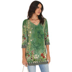 Tunic Tops for Women Loose Fit Dressy 3/4 Sleeve V Neck T Shirts Spring Tops for Women 2026