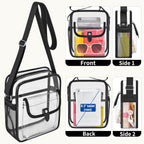 SPODEARS Clear Crossbody Bag for Stadium, Concert, Festival & More - Adjustable Shoulder Strap & Bottle Holder