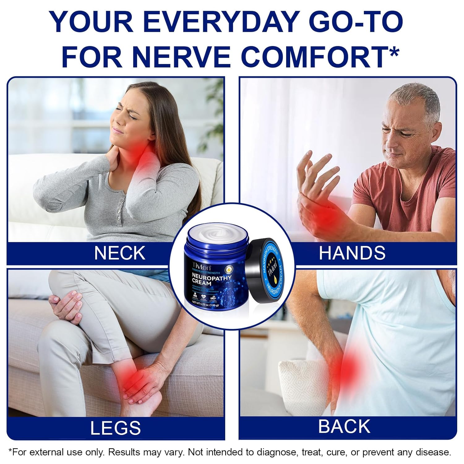 ZIXAOK Neuropathy Pain Relief Cream - Soothes Burning, Tingling & Nerve Discomfort in Feet, Hands, Legs, Fast-Absorbing Formula with Natural Ingredients, Deep Moisturizing for Men & Women