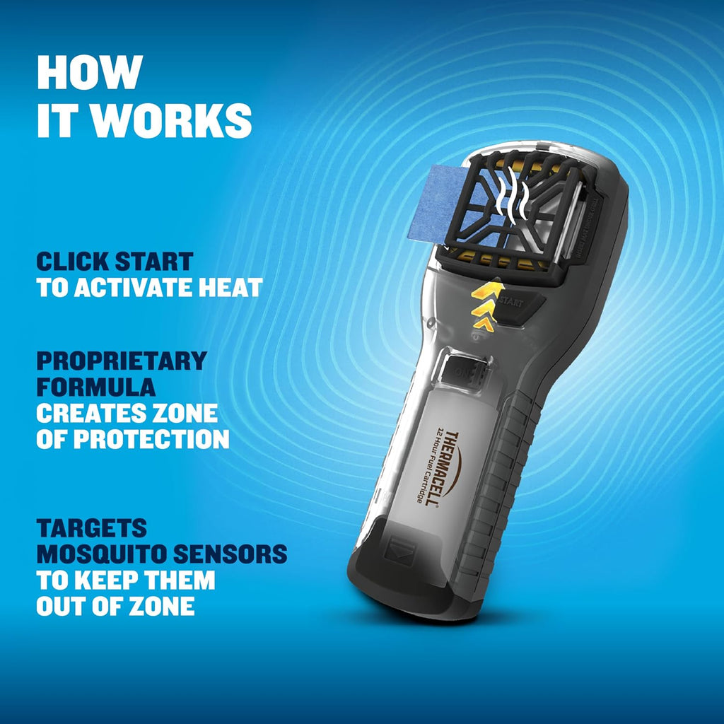 Thermacell Mosquito Portable Repeller; Includes 12-Hour Refill; 15 Foot Zone Of Protection; Highly Effective Mosquito Repellent; Bug Spray Alternative; Scent Free
