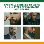 Clubman Moustache Wax – Mustache Wax for Men Strong Hold, Neutral Color, Includes Styling Brush, Hang Pack, 0.5 oz