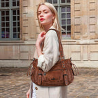 Angel Kiss Shoulder Bag For Women Multi Pocket Retro Hobo Handbags Satchel Tote Bag