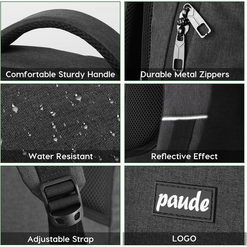 Paude Backpack For Men And Women,School Backpack For Teens,15.6 Inch Laptop Backpack With Usb Charging Port For Business College Travel