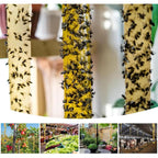 40 Pack Fly Traps Strips Indoor Outdoor, Flies Paper Sticky Hanging With Pins, Fruit Fly Tape Ribbon Roll For Home, Bug & Gnat Catchers For Inside, House Fly Killer For Winged Insect, Mosquito