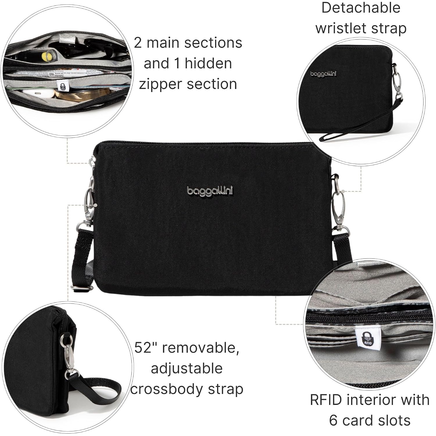Baggallini Womens The Only Mini Bag