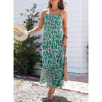 Dokotoo Women Summer Dresses 2026 Spaghetti Strap Scoop Neck Smocked Ruffle Flowy Boho Maxi Dress