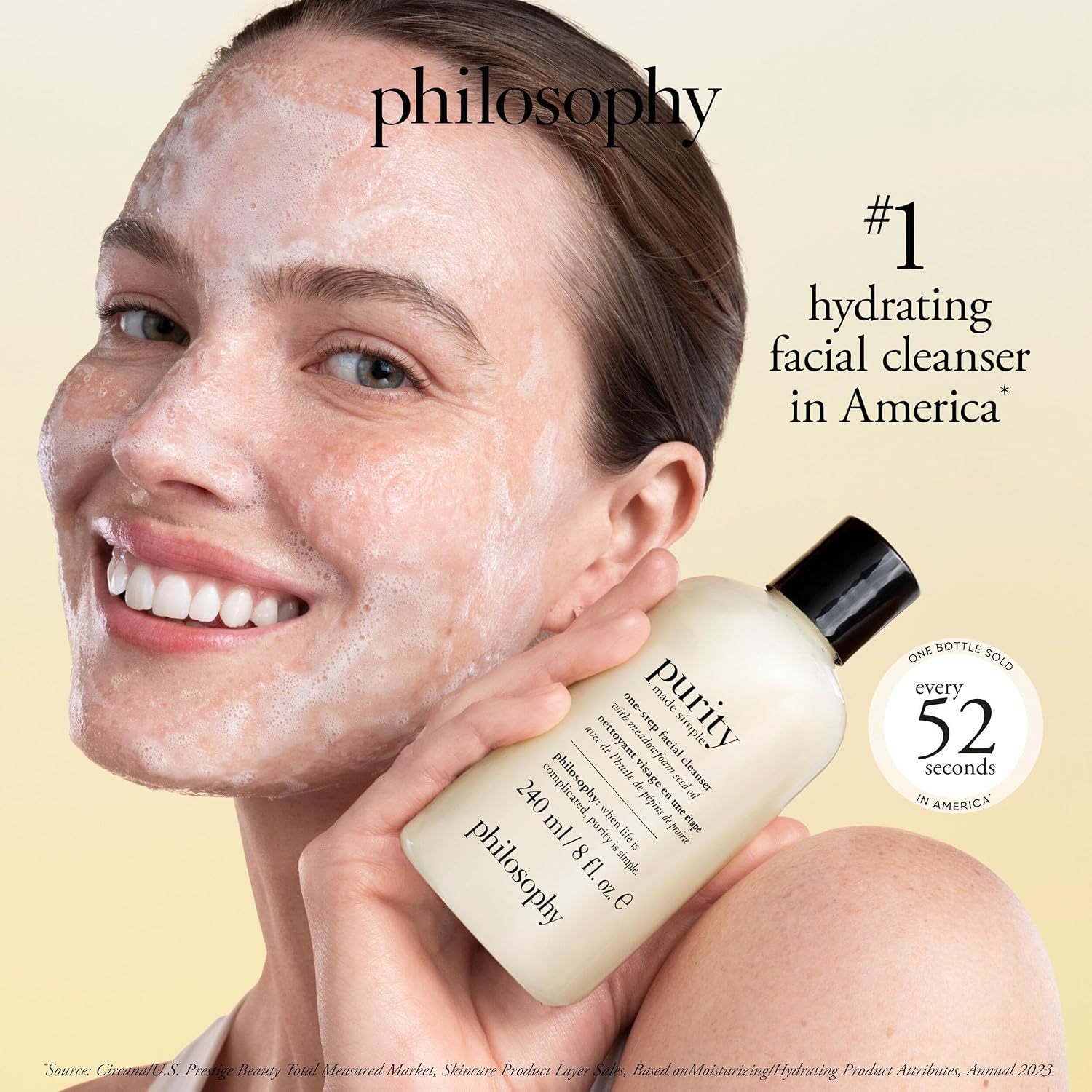Philosophy Purity Made Simple One-Step Facial Cleanser- With Meadowfoam Seed Oil Gently Cleanses & Melts Away Dirt, Oil & Stubborn Makeup Paraben-Free Face Wash