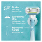 Gillette Venus Extra Smooth Razor for Women, Includes 1 Reusable Razor Handle + 2 Refills, Ergonomic No-Slip Gel Handle and Shower Holder