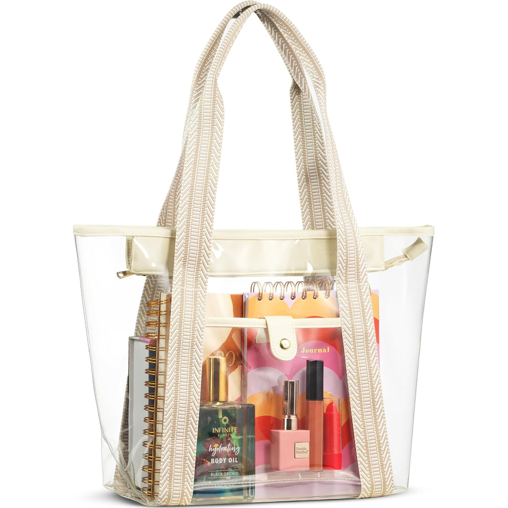 Handy Laundry Clear Bag for Stadium Events - Large Transparent Tote - Clear Purse for Women, Work, Beach & Shopping