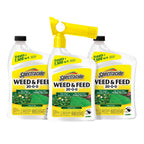 Spectracide Weed & Feed 20-0-0, 3 Count, Easy To Use Quickflip Sprayer, Kills Weeds While Feeding Your Lawn, Kills Major Broadleaf Weeds Like Dandelion, Chickweed, Clover And Plantain