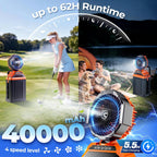 40000Mah Portable Misting Fan, 62H Max Runtime Rechargeable Mister Fan With 15L Bucket, Retractable Handle, Wide-Angle Oscillating Mist Fan For Outside Patios Golf Sports Camping Essentials