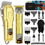 Men’S Gold Hair Clippers, Cordless Professional Barber Clippers & Trimmers With Led Display, Long Runtime, Electric Grooming Kit For Haircuts & Beard Trimming,Gift For Husband, Father, Boyfriend