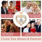 CDE Mothers Day Gifts Forever Love Heart Necklaces for Women, Wedding Anniversary, Valentine's，Birthday Mothers Christmas Day Gifts for Mom, Mother, Wife, S925 Silver Jewelry with Birthstone Pendant