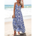 Cupshe Women'S Maxi Dress Floral Print Twisted V Neck Sleeveless Long Dress Summer Casual Dress