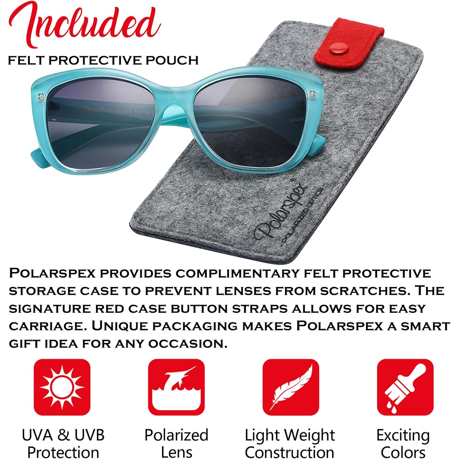 Polarspex Polarized Cat Eye Sunglasses For Women – Oversized Uv400 Celebrity Fashion Sun Glasses For Beach Or Driving